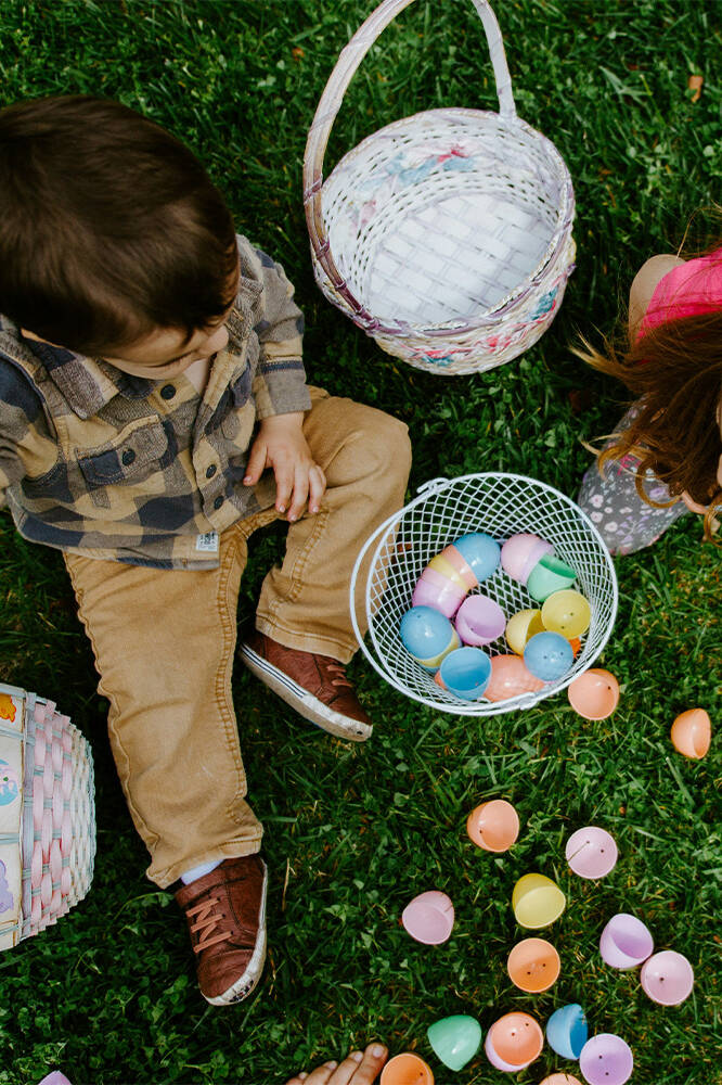 Children after an Easter egg hunt